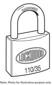 Lockwood SOLID BRASS 110-SERIES PADLOCK 35mm With 21mm Shackle, Self Latching