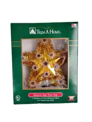 Vintage Trim A Home Electric Light Star Tree Topper Gold Kmart Reflector Flash