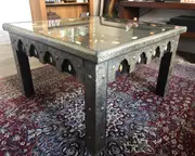 Fez Furniture & Homewares Sultan's Square Table in Silver Nickel