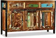 Reclaimed Wood Sideboard Buffet Table – Farmhouse Kitchen Storage Cabinet with Drawers, Doors, and Shelves for Dining & Living Rooms, Solid Antique Furniture 184