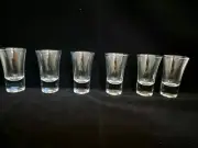 SET OF 6 CRISTAR LORD SHOOTER SHOT GLASSES 1.75OZ TAPERED TOP HEAVY BOTTOM NIB
