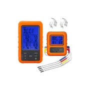 Wireless Meat Thermometer with 4 Probes Remote Cooking Food Thermometer with Alarm Calibration & Timer Digital