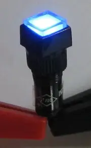 Panel Mount Square LED Indicator - Blue - 8 mm Lens Plastic Case - 3 to 12 V DC