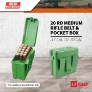 Mtm 20 Rd Medium Rifle Belt And Pocket Box .17 Cal To .30 Cal #rm-20-10