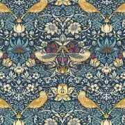 1/2 Yard - Bloomsbury - Mini Strawberry Thief in Teal by William Morris, Cotton