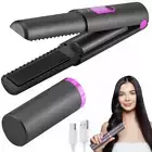 2 in 1 Cordless Hair Straighteners Curler Portable Travel Mini Hair Straighten B