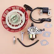 Jodriva Recoil Starter Ignition Coil Carburetor Gasket Kit Gasoline Generator Engine Motor for GX120 GX160 GX200 168F 5.5HP 6.5HP 28400-ZH8-013YA Grass Trimmer Recoil Starte