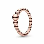 Authentic Pandora 14k Rose Gold Plated String of Beads Ring Size 4.5 (48)