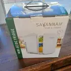 Savannah3.7L Adjustable Shelf 9.8X7.3X10.7 Mini AC/DC Fridge New With Box.white