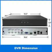 1PV DVR NVR 5in1 1080P 8CH 8 Channel TVI/AHD/CVI/Analog/IP Camera Monitor 2T HDD