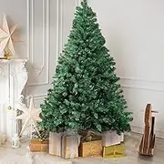 SANTACO 1.8M Christmas Tree Outdoor,6FT Xmas Atificial Trees Indoor,1000pcs Lush Tips,for Home Office School Mall Park Party Holiday Green Decoration,Metal Stand,Easy Assembly