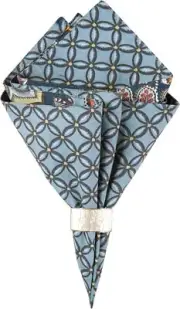 Middleton Blue Paisley Geometric Print Green Cotton Machine Washable Napkin