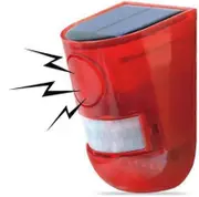 Solar Security Lights Motion Sensor Alarm Detector Siren Sound LED Warning Strobe Flashing Red Light,Red