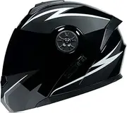 Lightweight Modular Motorcycle Helmet, Front Flip Up Motorbike Helmet for Men and Women, DOT Certified Full Face Integrated Protective Helmet, HD Double Visor, Scooter, Moped K,XL(59-60CM)
