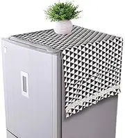 Zollyss Refrigerator Cover Sea Cotton Cloth dust Cover Fridge Towel dust Cover Freezer Refrigerator Organize Storage Bags-Black