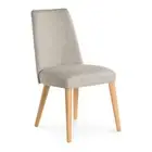 JOSEFINE SCANDINAVIAN WOODEN OAK + GREY FABRIC DINING CHAIR - SET OF 2