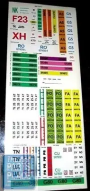 1969 Chevrolet Camaro 302 / 350 Body Codes Decal Kit - Vinyl