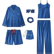 Nevenka Womens Loungewear Set for Spring Summer Satin Long Sleeve Pajamas-14