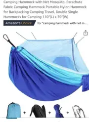 Puroma Ultralight Portable Hammock And Mosquito Net (2 Person, Royal & Sky Blue)