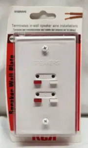 NIB White RCA Speaker Wall Plate - In Wall Speaker Wire Installation - AH300WHN