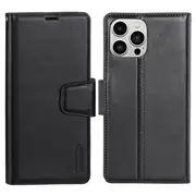 For Apple iPhone 15 Plus Case, Hanman Wallet Leather Flip Magnetic Stand Case Cover (Black)