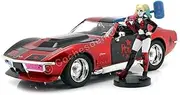 Jada Toys Batman - 1969 Chevy Corvette Stingray 1:24 Scale Diecast Car with Harley Quinn Figure