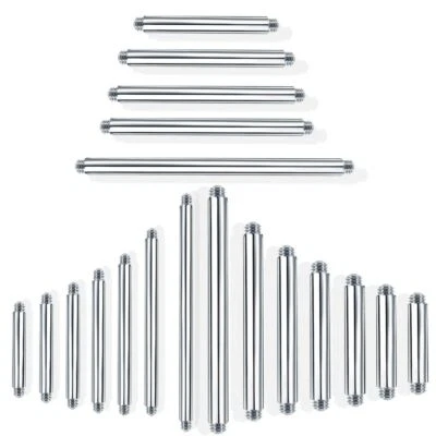 Straight Bar Tongue Rings - Stainless Steel Earrings Body Piercing Jewelry 100PC