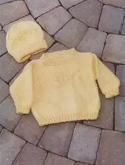 Plymouth Yarn KNITTING PATTERN P291 Encore Chunky Toddler Pullover & Hat 6-36mos