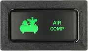 12V 3A ON/Off Horizontal Push Button Switch AIR COMP 01 for Toyota Landcruiser 60s 75s 78s 79s 80s, Hilux pre 2005, Prado 90 95 Series Dual LED Green