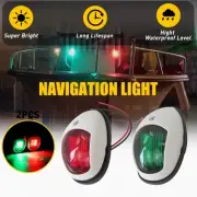 2X Red & LED Green Marine Navigation Light Fit Pontoons Speed Fishing Boat Light