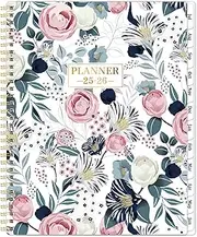 Planner 2025-2026 - Academic Planner 2025-2026, Jul. 2025 - Jun. 2026, Weekly and Monthly with Tabs, 25-26 Calendar Planner, 9" x 11", Back Pocket + Thick Paper + Twin-Wire Binding - Petunia