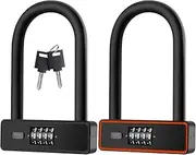 U Lock, Motorcycle Wheel U Lock, Anti-Theft U-Lock Lock, Weather-Proof U Lock, 4 Digit Resettable Combination U Lock, Easy Carry Lock, Protect Scooter Tire Key U Lock