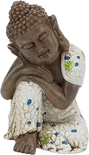 Mini Zen Style Garden Accessories, Sitting Garden Buddha Statues Decor, Sandstone Resting Sleeping Buddha Meditating Accessories for Zen Garden Style