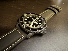 Swatch X Custom Blancpain Ocean Of Storms Fifty Fathoms Bioceramic Black Strap!