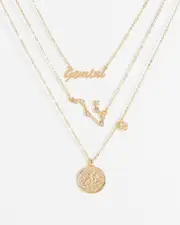 Gold Gemini Zodiac Necklace