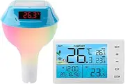 LED Digital Water Temperature Gauge Pool Thermometer with Child Lock Function and Long Battery Life ABS, Cyan