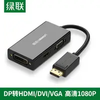 在飛比找樂天市場購物網優惠-綠聯 DP轉HDMI/DVI/VGA三合一轉換器筆記本電腦外