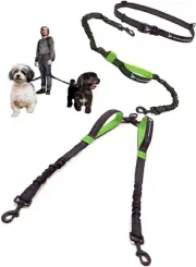 Exquisite Hands Free Double Dog Leash for Medium Dogs - Dual Dog Leash - Two Dog