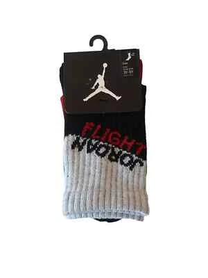 Air Jordan Flight High Crew Socks 2 Pairs Youth Sz 3Y-5Y New