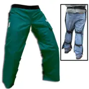 Green SAFETY CHAPS Chainsaw Apron Style Reg. length 35" - 37.5 "