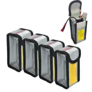 4Pcs Lipo Battery Fireproof Explosion Proof Bag Storage Guard Safe Pouch 125Mm