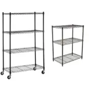 Amazon Basics 4-Shelf Shelving Storage Unit on 3'' Wheel Casters, Black (36L