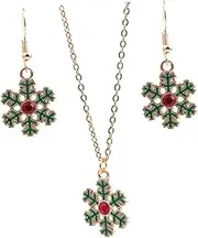 [VALICLUD] 1 Set Snowflake Earrings and Necklace for Women Christmas Jewelry present Chic Costume Accessories for Holiday Parties and Gatherings