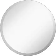 Small round Mirror 18 Inch Polished Glass Frameless, Lightweight Mirror for Wall