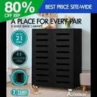 ALFORDSON Shoe Cabinet Organiser Storage Rack Drawer Shelf 21 pairs Black