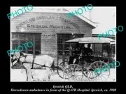OLD LARGE HISTORIC PHOTO OF IPSWICH QLD THE QUEENSLAND AMBULANCE STATION 1908