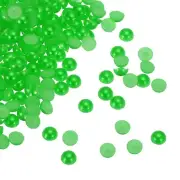 300pcs Flatback Pearls 6mm ABS Plastic Half Round Dome Pearls, Green