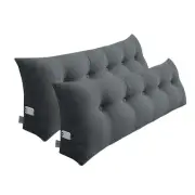 2X 180cm Dark Grey Triangular Wedge Bed Pillow Headboard Backrest Bedside Tatami