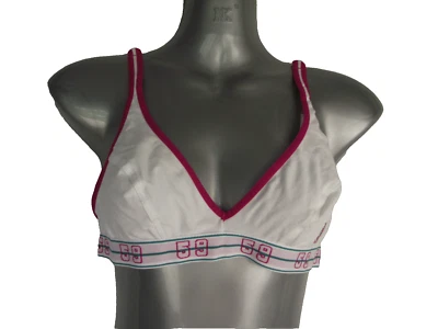 BNWT Girls Sz 85B AUS 10B Absorba Brand White Adjustable Soft Crop Bra Style Top