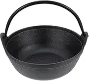 iplusmile Cast Iron Cauldron Pot Multi Purpose Cookware for Camping and Home Use Nonstick Stewing and Frying Pot Portable Wrought Iron Stockpot for Outdoor Cooking
